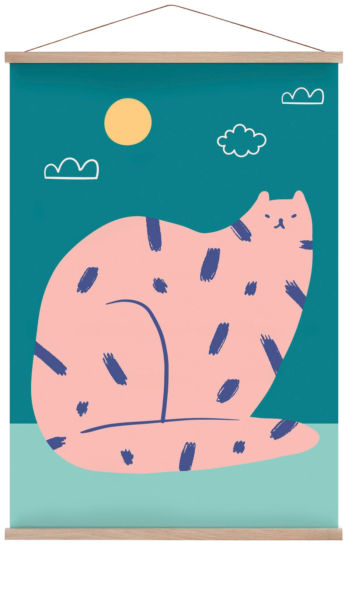 Entspannende Katze Kunst Poster