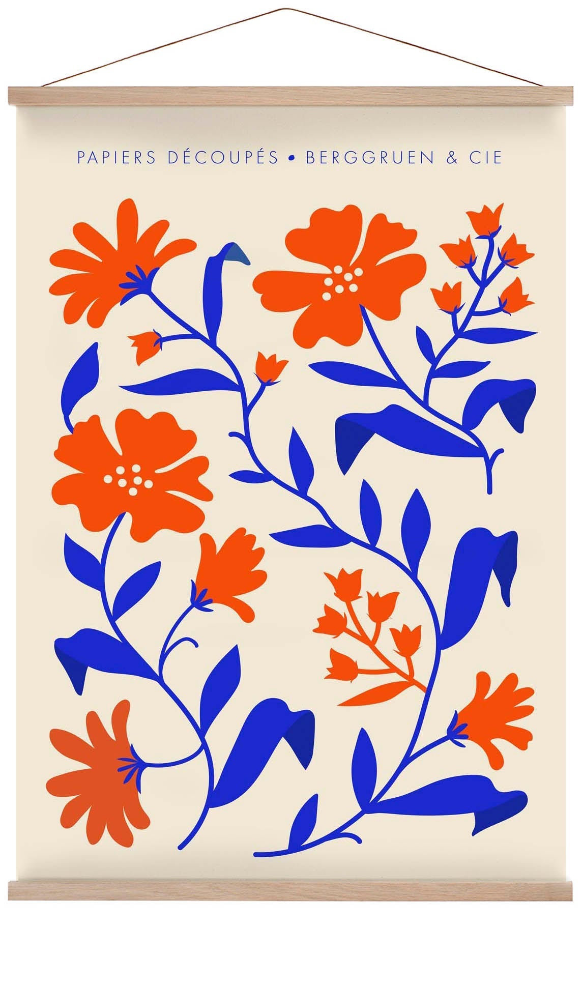 Orange Blue Fleurs Papiers Découpés Art Exhibition