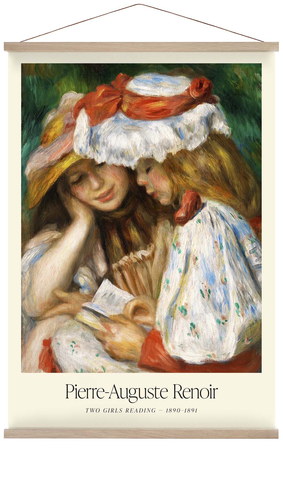Two Girls Reading Art Exhibition by Pierre A. Renoir