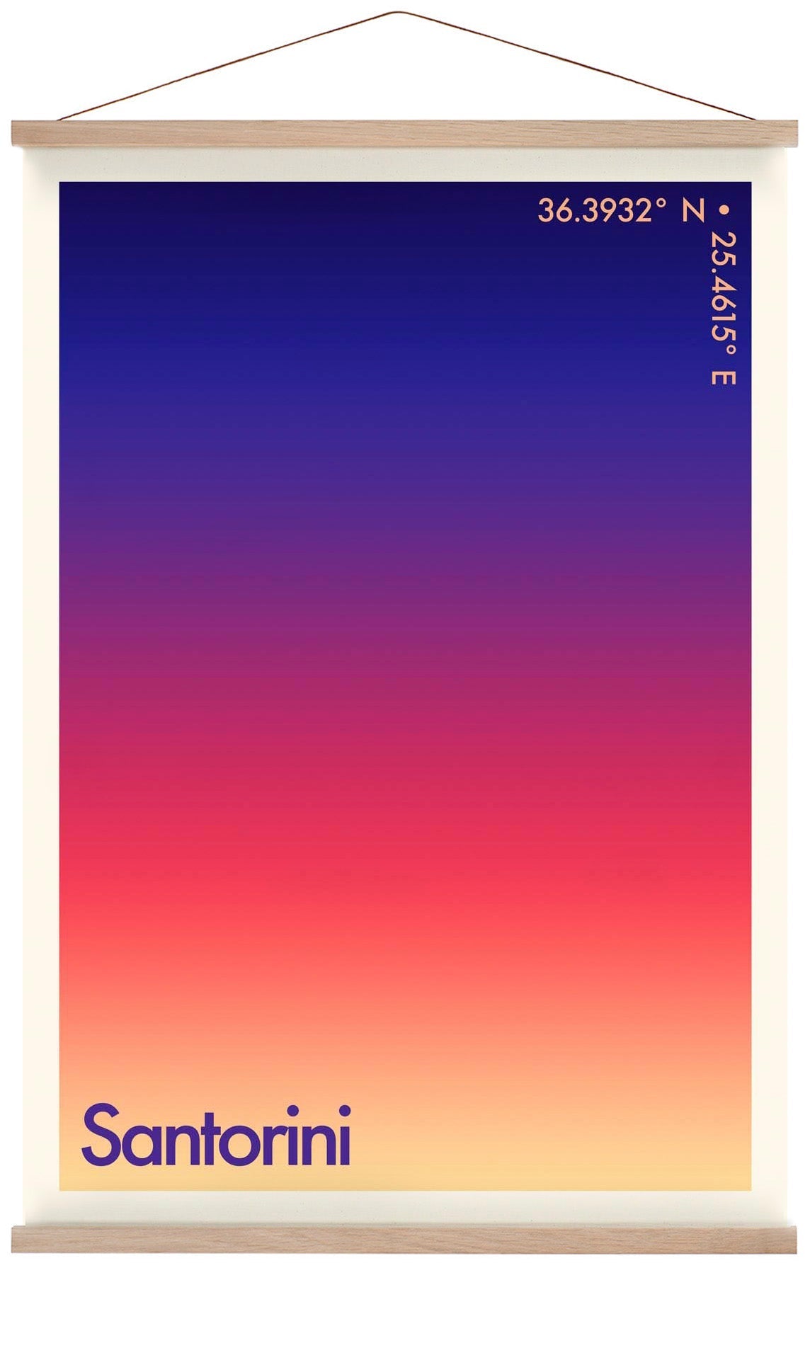Santorini Sonnenuntergang Stadt Kunstdruck