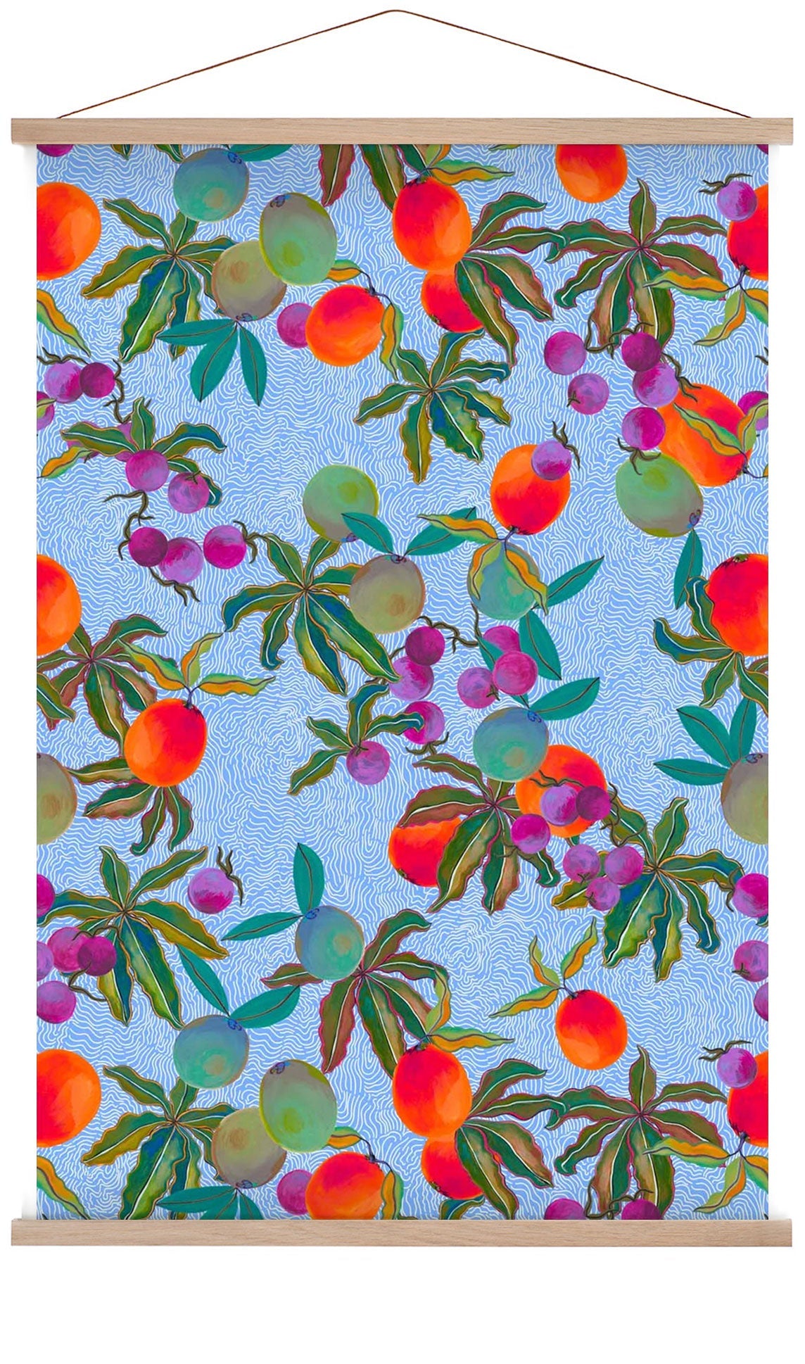 Exotic Fruits Wavy Lines Pattern by MARYLENE MADOU