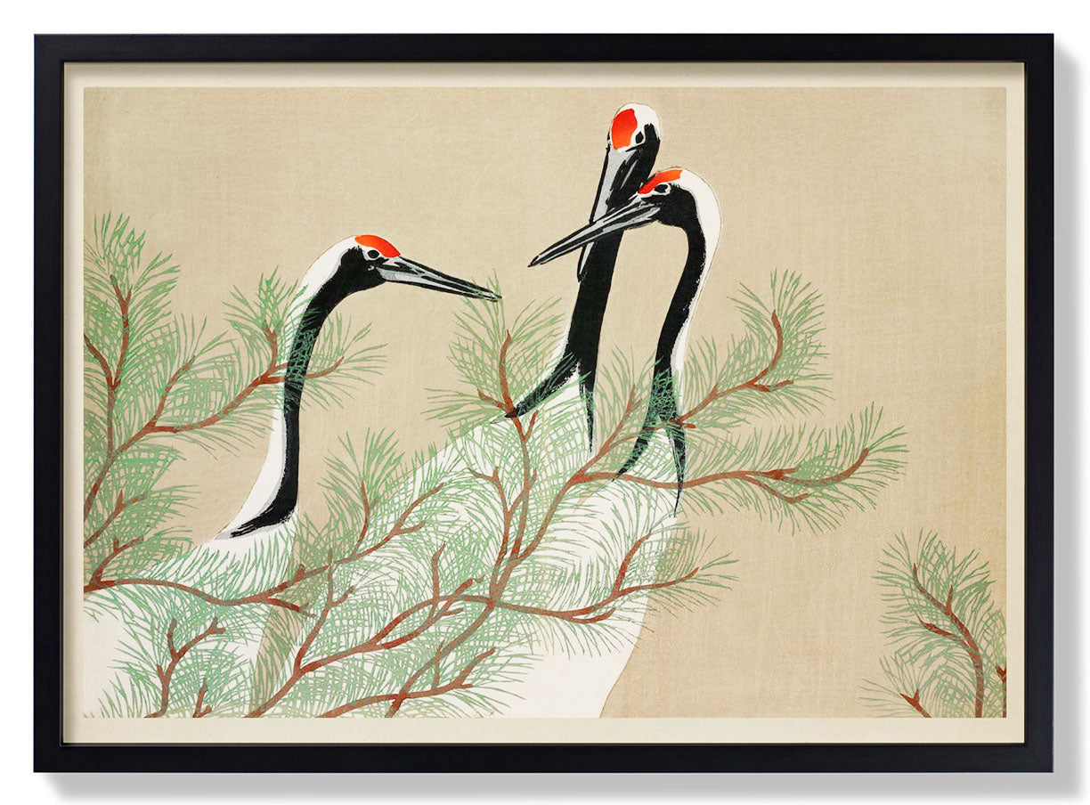 Kraniche aus Momoyogusa-Blumen von Sekka