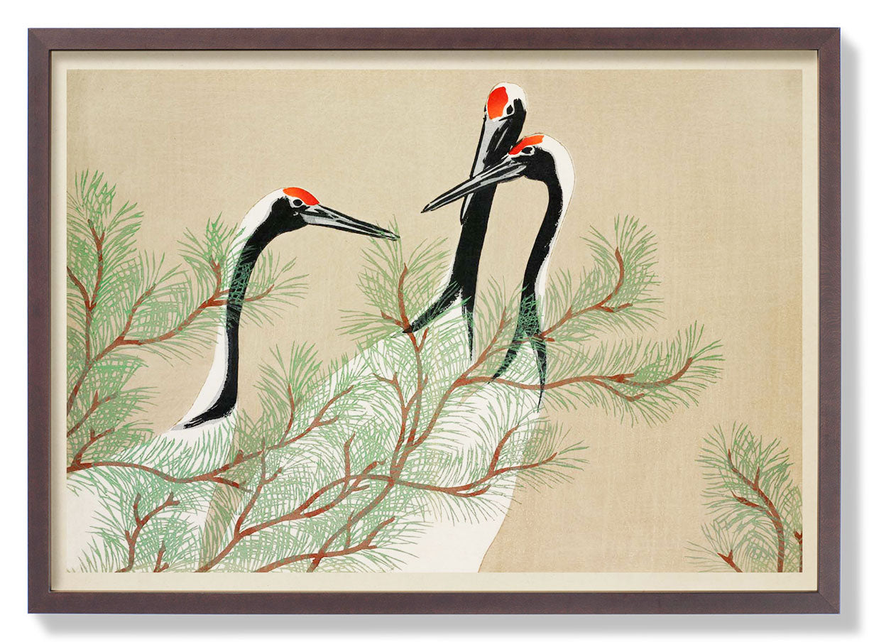 Kraniche aus Momoyogusa-Blumen von Sekka