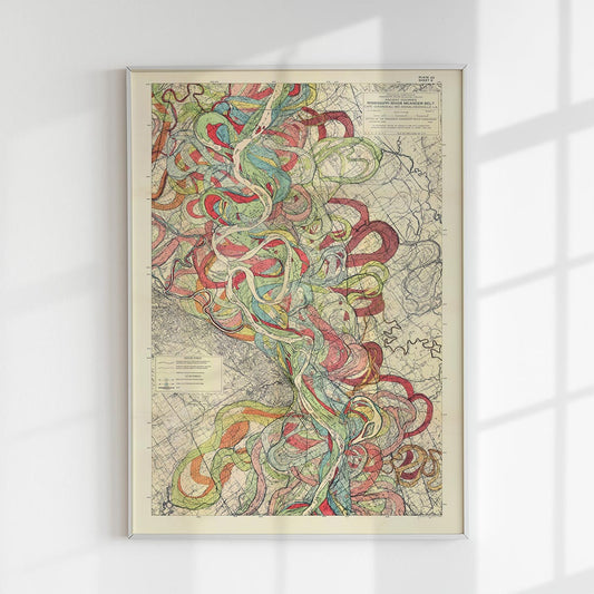 The Meandering Mississippi by Harold Fisk; Plate 22, Sheet 6 Art Print