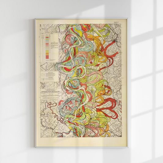 The Meandering Mississippi by Harold Fisk; Plate 22, Sheet 7 Art Print