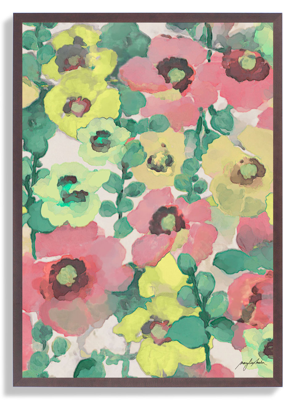 Holly Hocks Painting Pattern by Marylène Madou