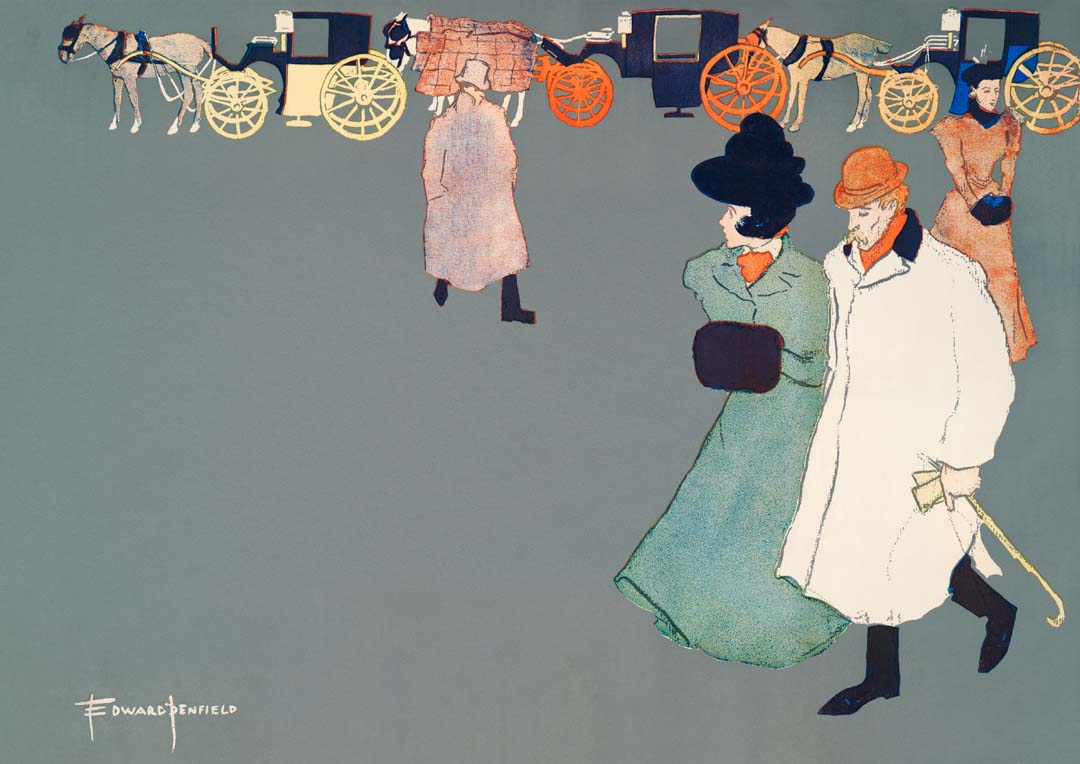 Mann und Frau auf der Straße von Edward Penfield