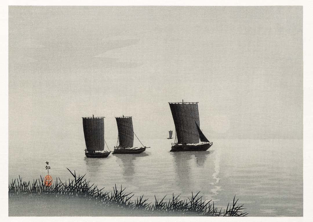 Fishing Boats by Ohara Koson