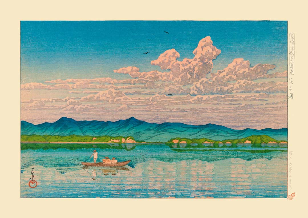 Ausgewählte Ansichten des Tokaido-Sees Kunstdruck von Hasui