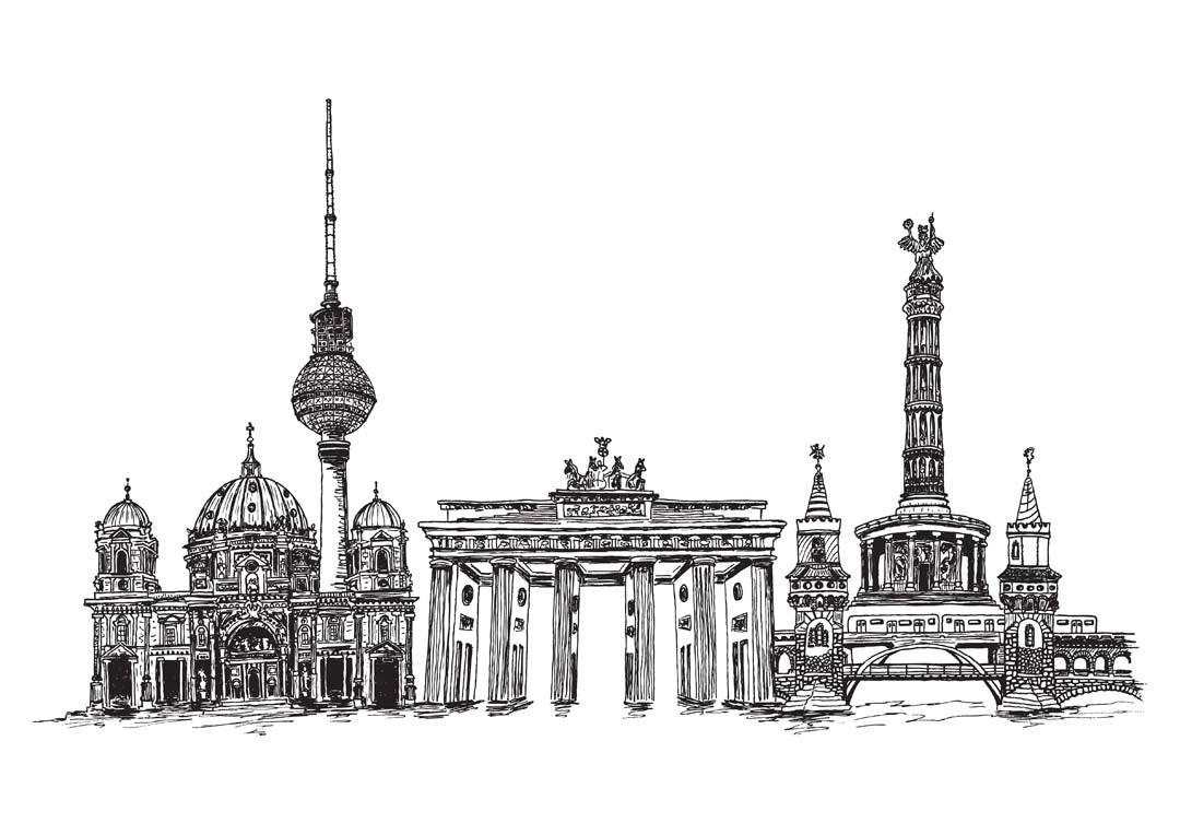 Realistische Berliner Skyline von Kaitlyn Parker