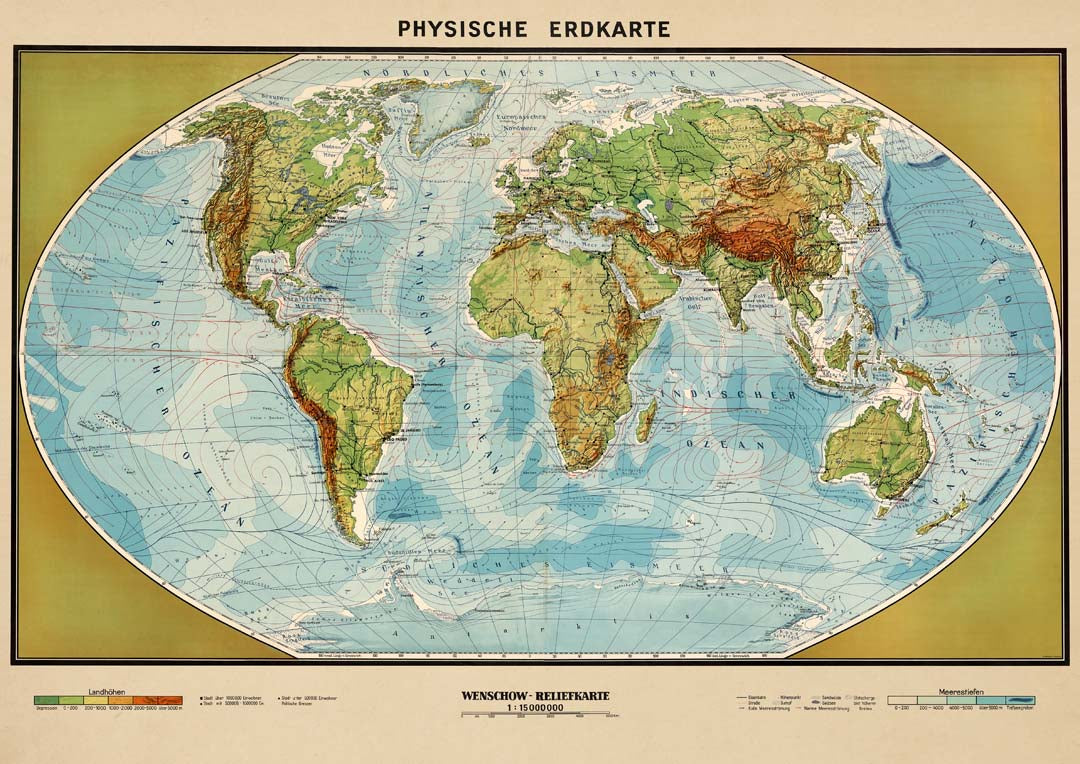 Physikalische Erdkarte Poster