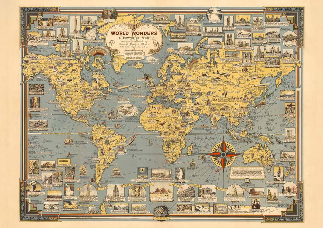 Welt der Wunder Karte Poster