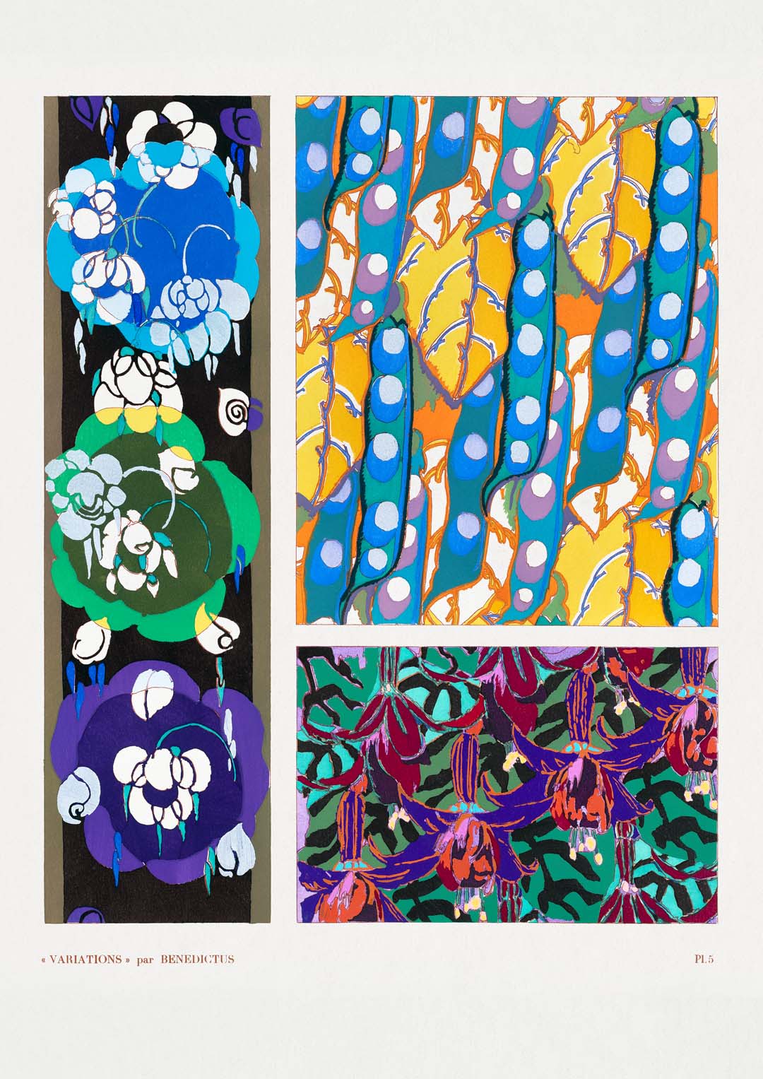 Buntes Vintage-Art-Deco-Muster, Variation 5 von Édouard Bénédictus