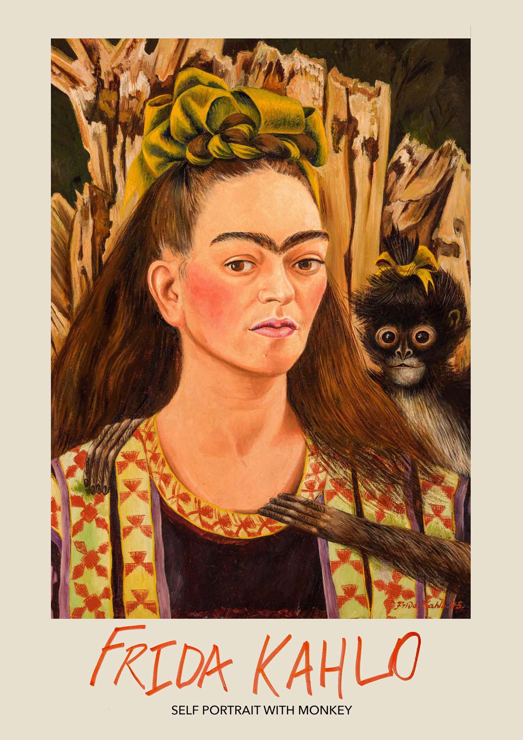 Self Portrait with Monkey by Frida Kahlo Art Exhibition