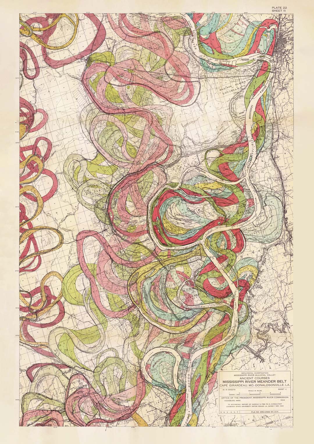 The Meandering Mississippi by Harold Fisk; Plate 22, Sheet 11