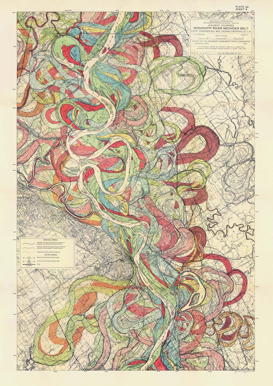 The Meandering Mississippi by Harold Fisk; Plate 22, Sheet 6