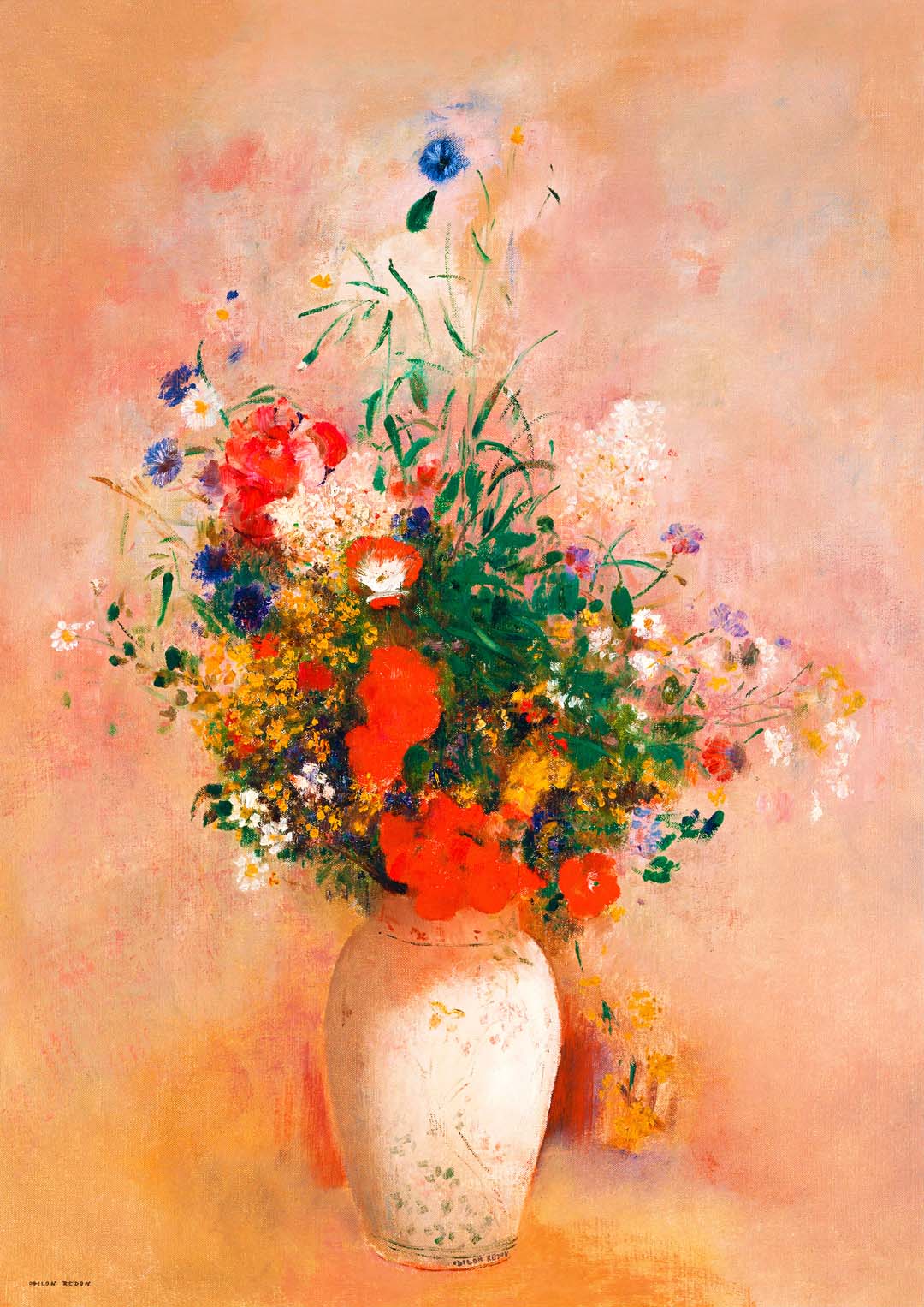 Vase of Flowers Painting by Odilon Redon