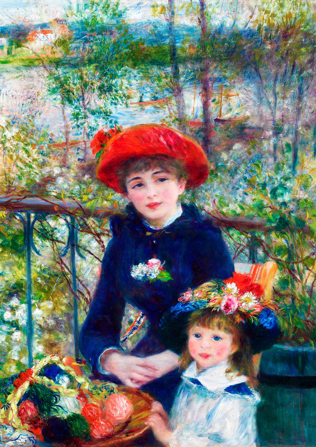 Two Sisters On the Terrace Painting by Pierre A. Renoir