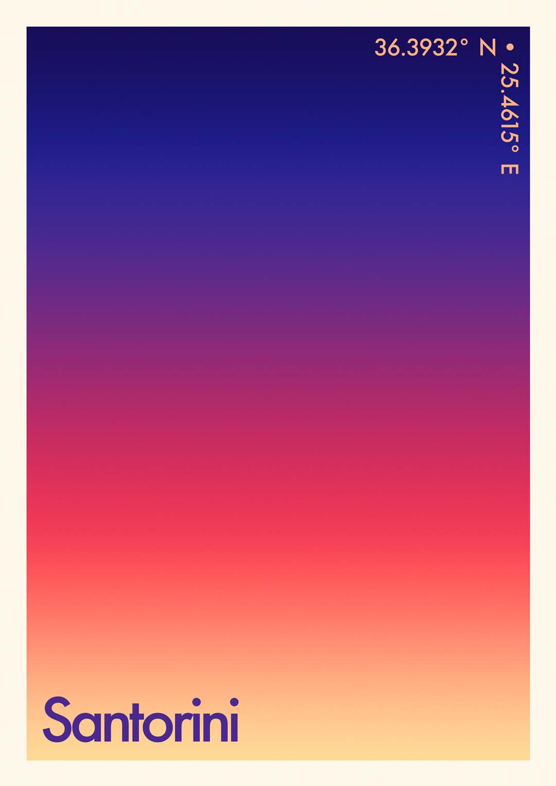 Santorini Sonnenuntergang Stadt Kunstdruck