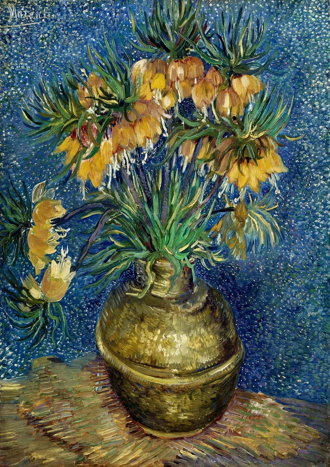 Kaiserliche Fritillarien in einer Kupfervase von Van Gogh
