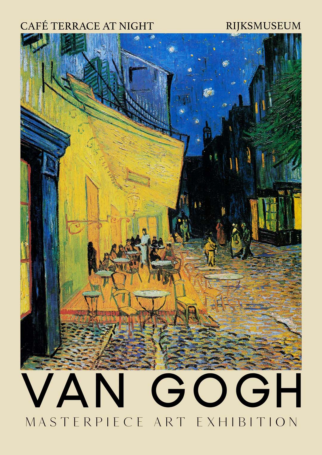Café Terrace at Night Art Exhibition by Van Gogh