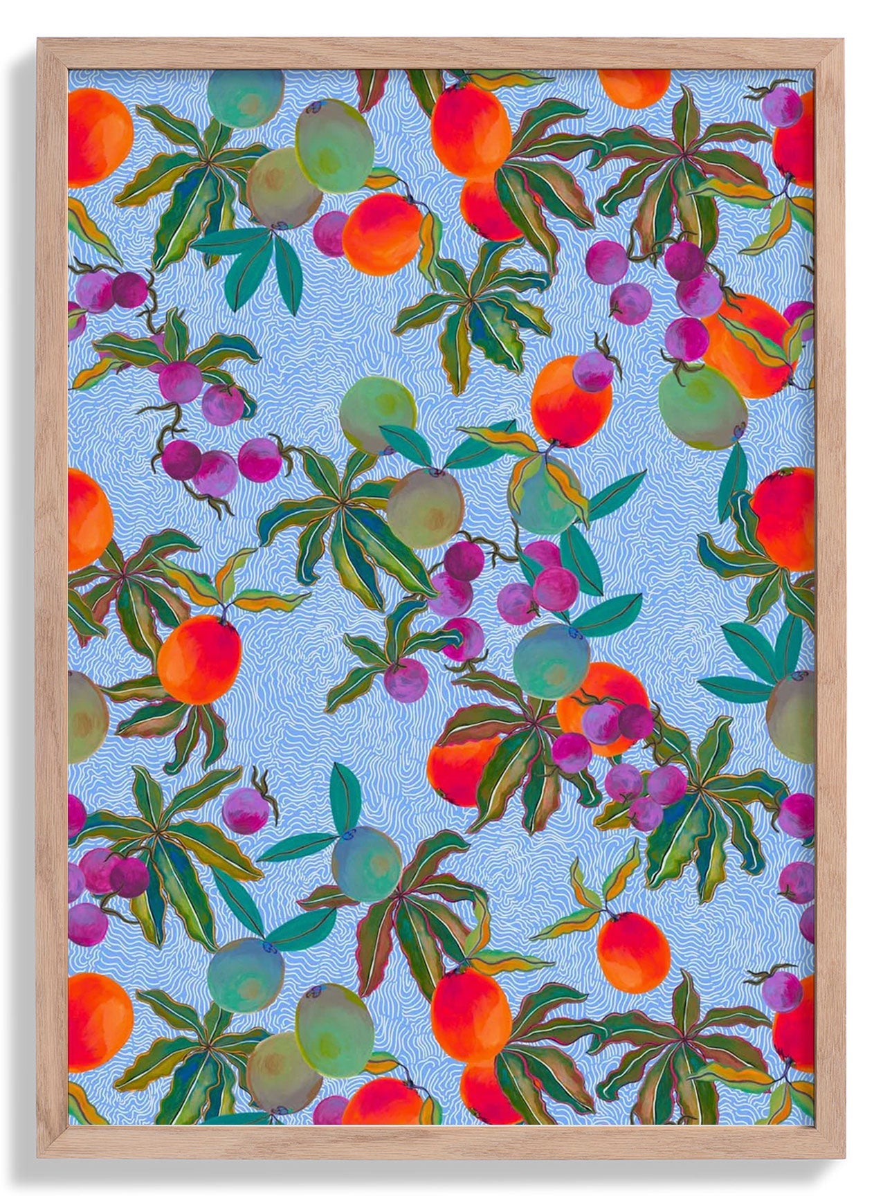 Exotic Fruits Wavy Lines Pattern by MARYLENE MADOU