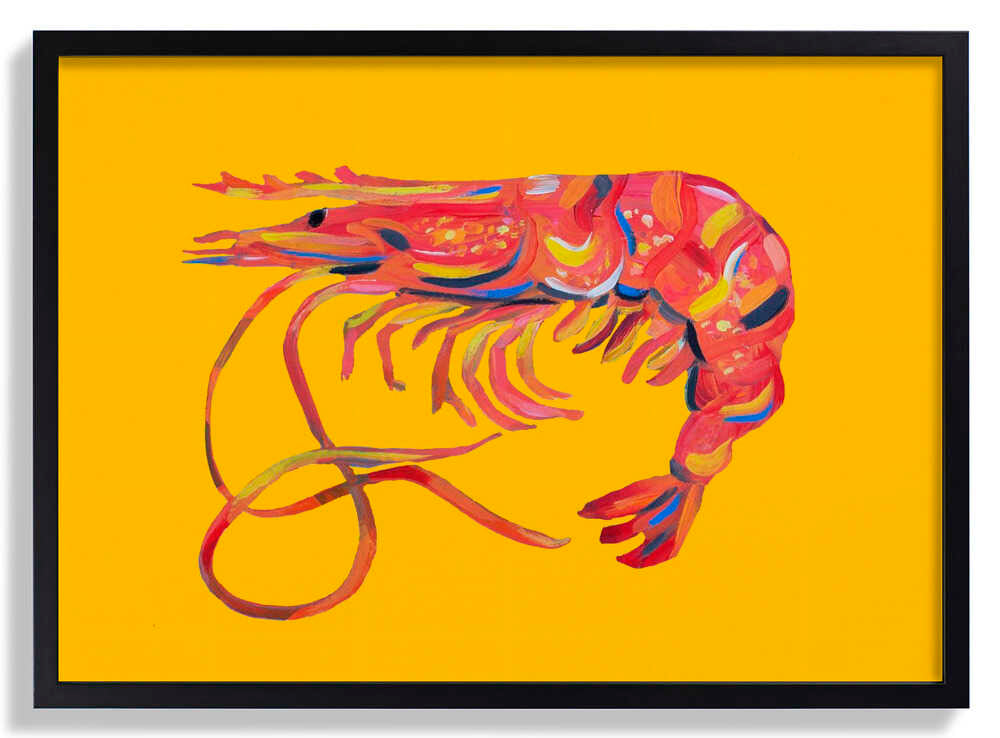 Garnele auf Gelb von Alice Straker