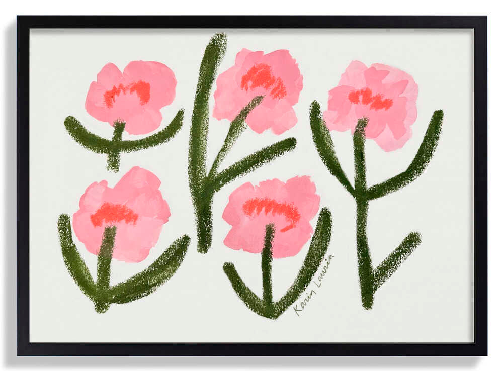 Tanzende rosa Pfingstrosen von Karin Lauria