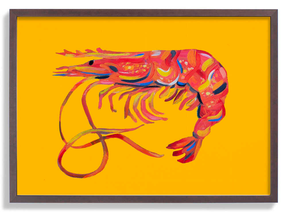 Garnele auf Gelb von Alice Straker