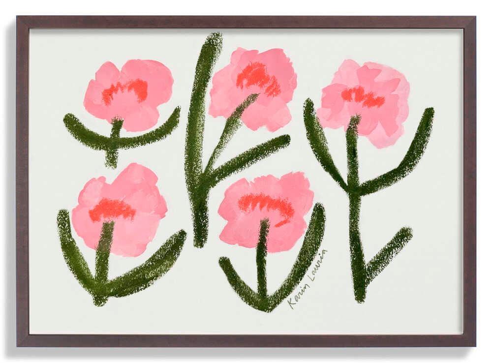 Tanzende rosa Pfingstrosen von Karin Lauria