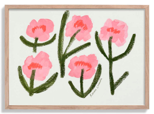 Tanzende rosa Pfingstrosen von Karin Lauria