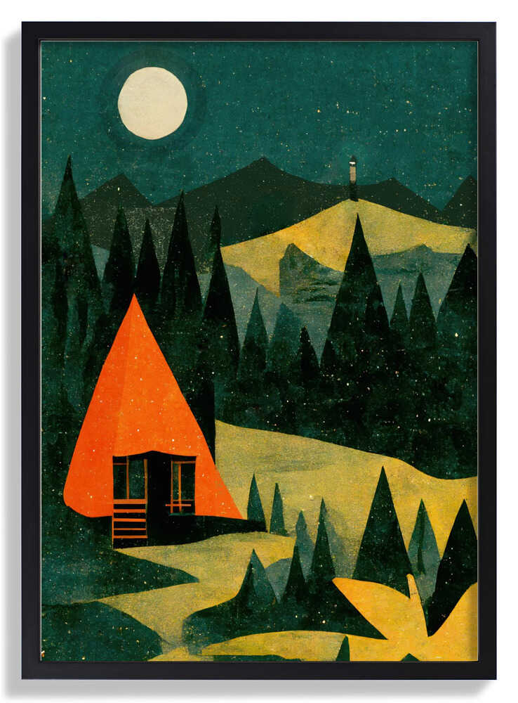 Moonlit Cabin Dream von Treechild