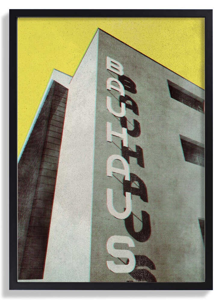 Bauhaus Dessau architecture in vintage magazine style by Rosana Laiz Blursbyai