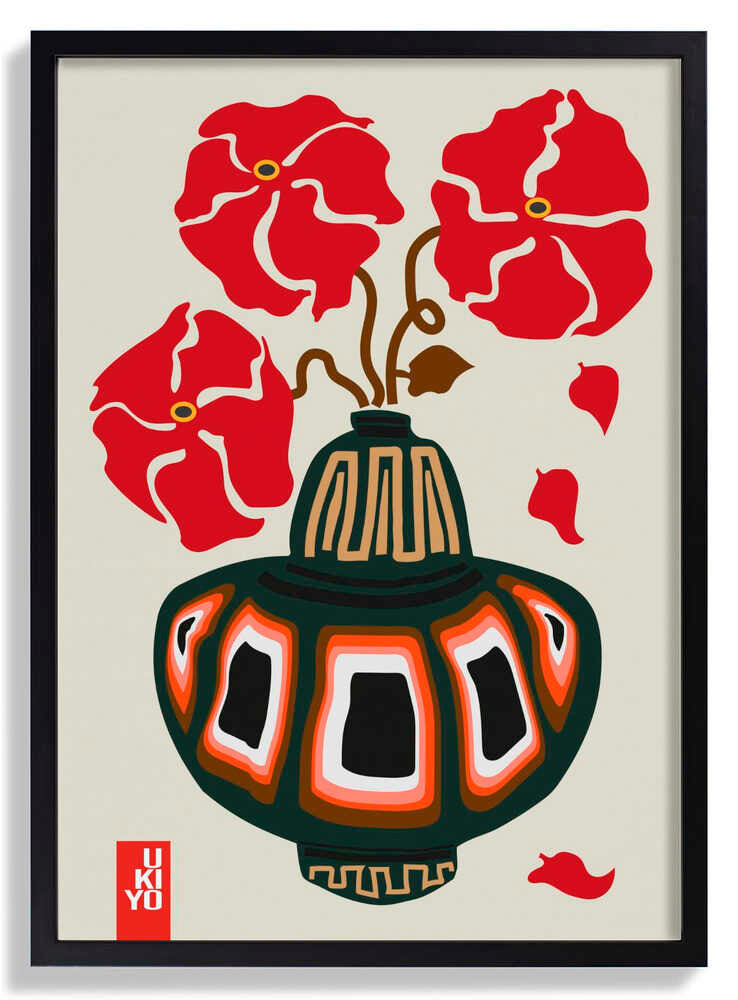 Ukiyo Vase Flower Greige by Frances Collett