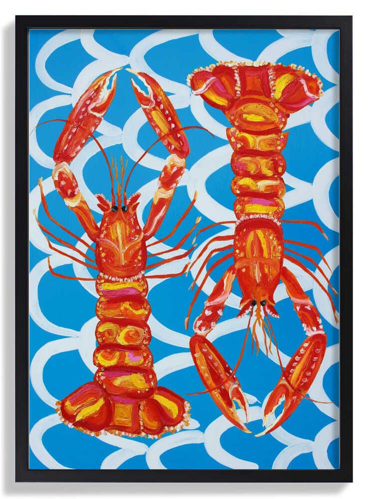 Langoustines On Blue by Alice Straker