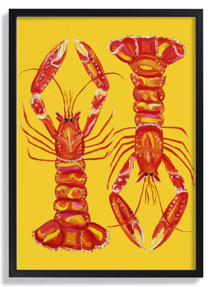 Langoustines On Yellow by Alice Straker