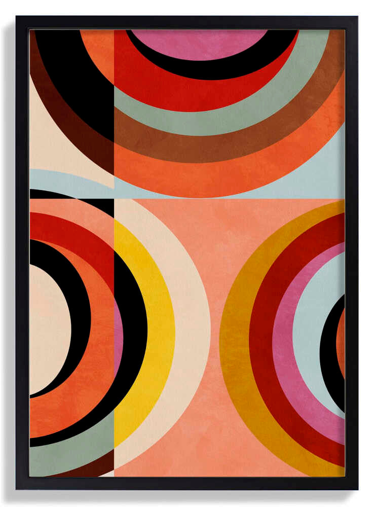 Warm Colors Bauhaus Geometry3 by Ana Rut Bre