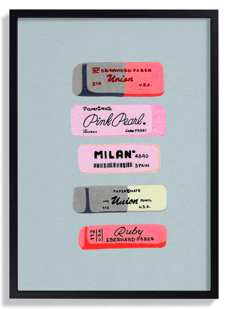 Erasers Art Print by Studio Mandariini