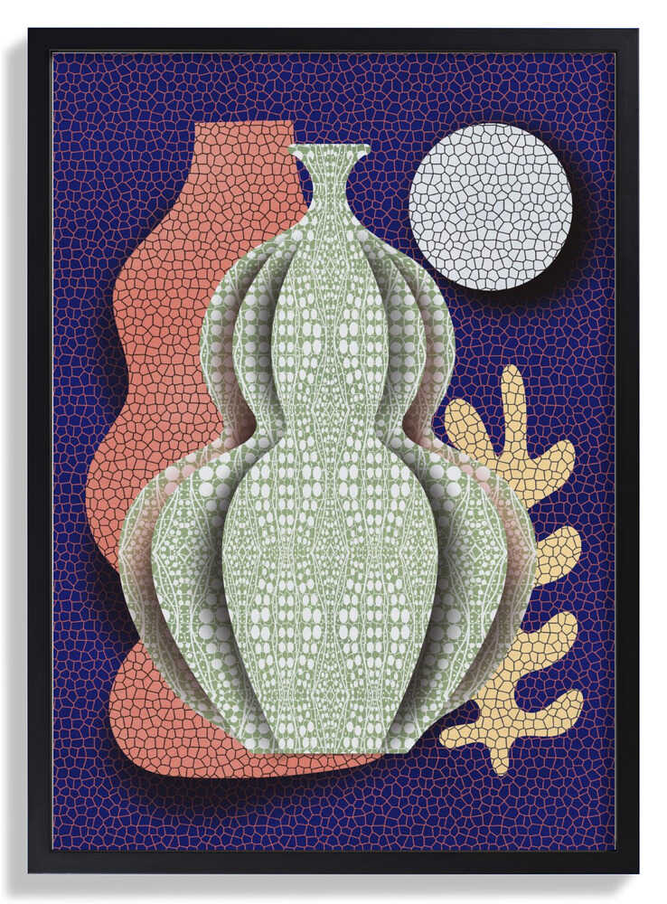 Pop Art Vase und Mond von Little Dean