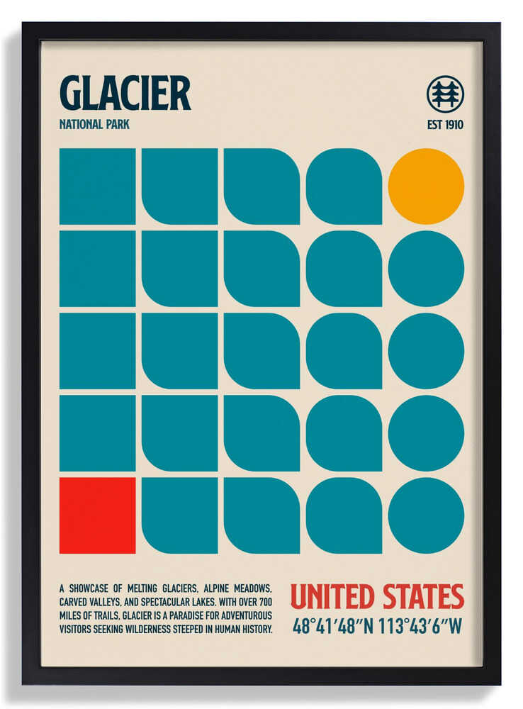 Glacier National Park Travel Poster by Retrodrome
