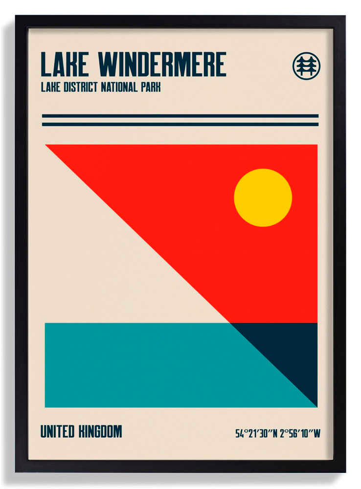 Lake Windermere Lake District National Park Travel Poster by Retrodrome