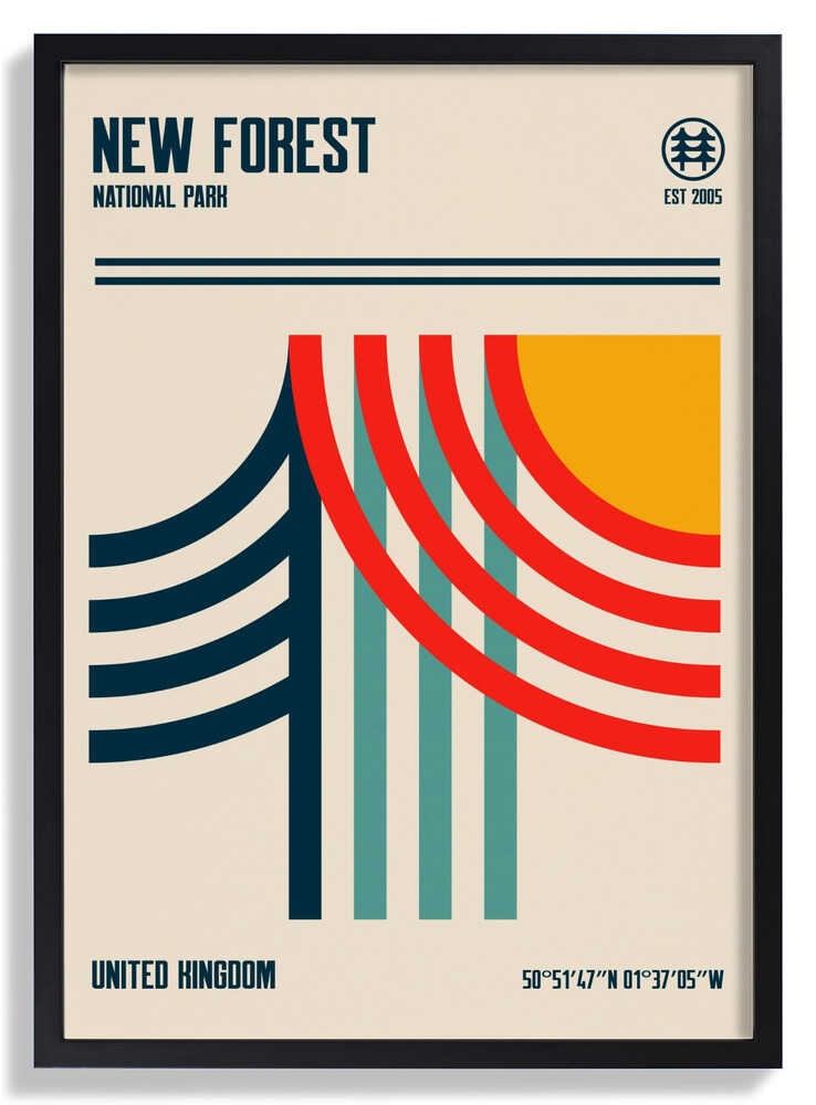 New Forest National Park Travel Poster by Retrodrome