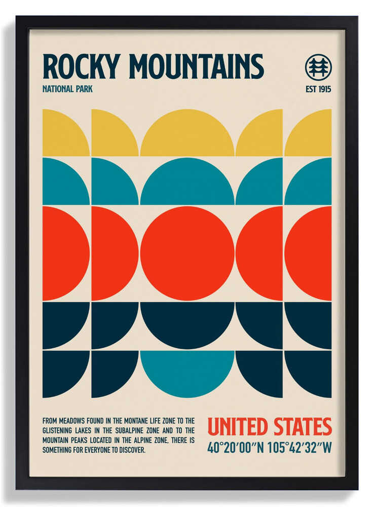 Rocky Mountains National Park Reiseposter von Retrodrome