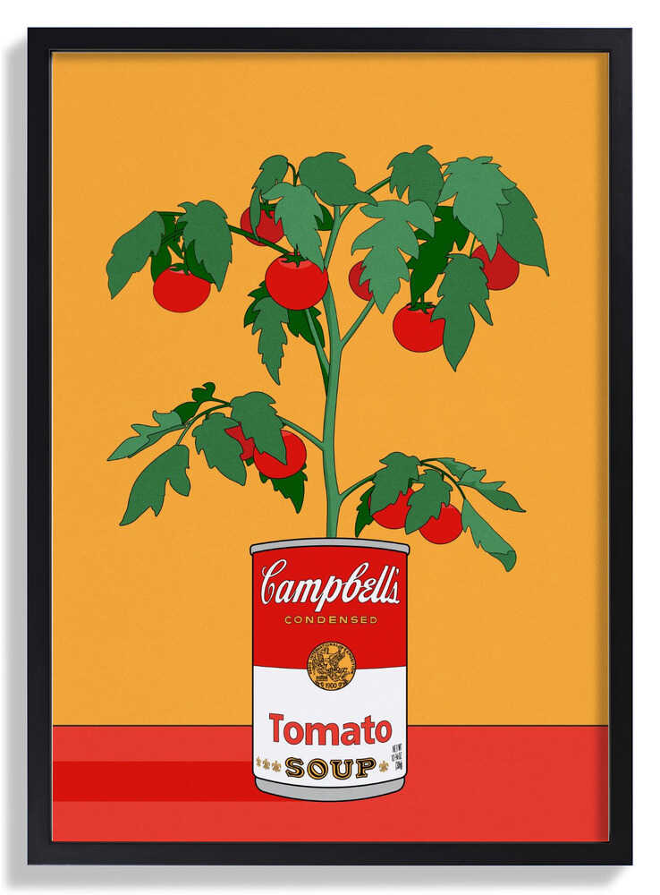 Campbells Soup Tomato Plant Retro Illustration by Retrodrome
