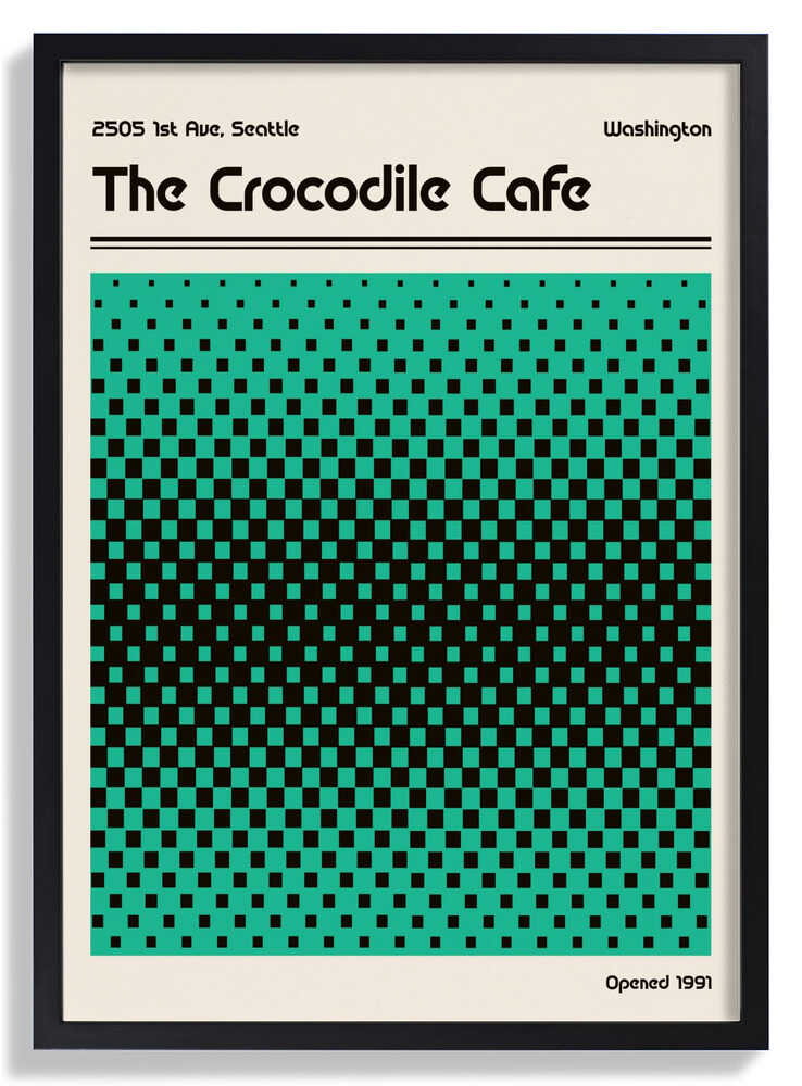 Crocodile Cafe Retro Poster by Retrodrome