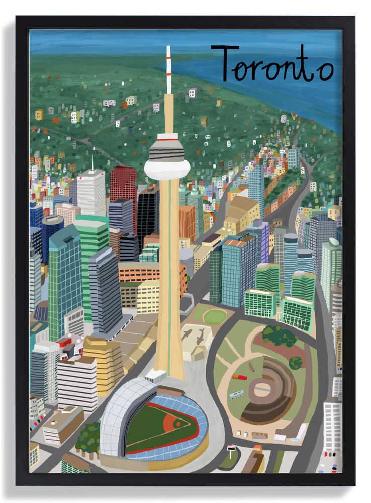 Toronto, Canada CN Tower with Rogers Stadium by Illustrator Carla Daly by Carla Daly