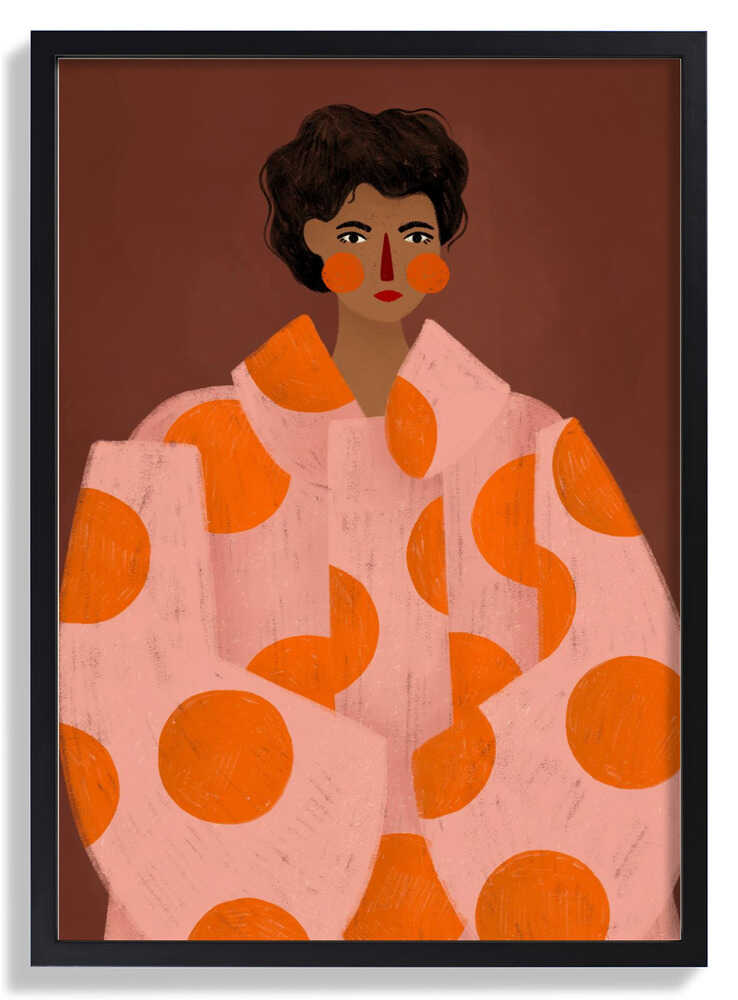 Woman With Orange Dots by Bea Müller