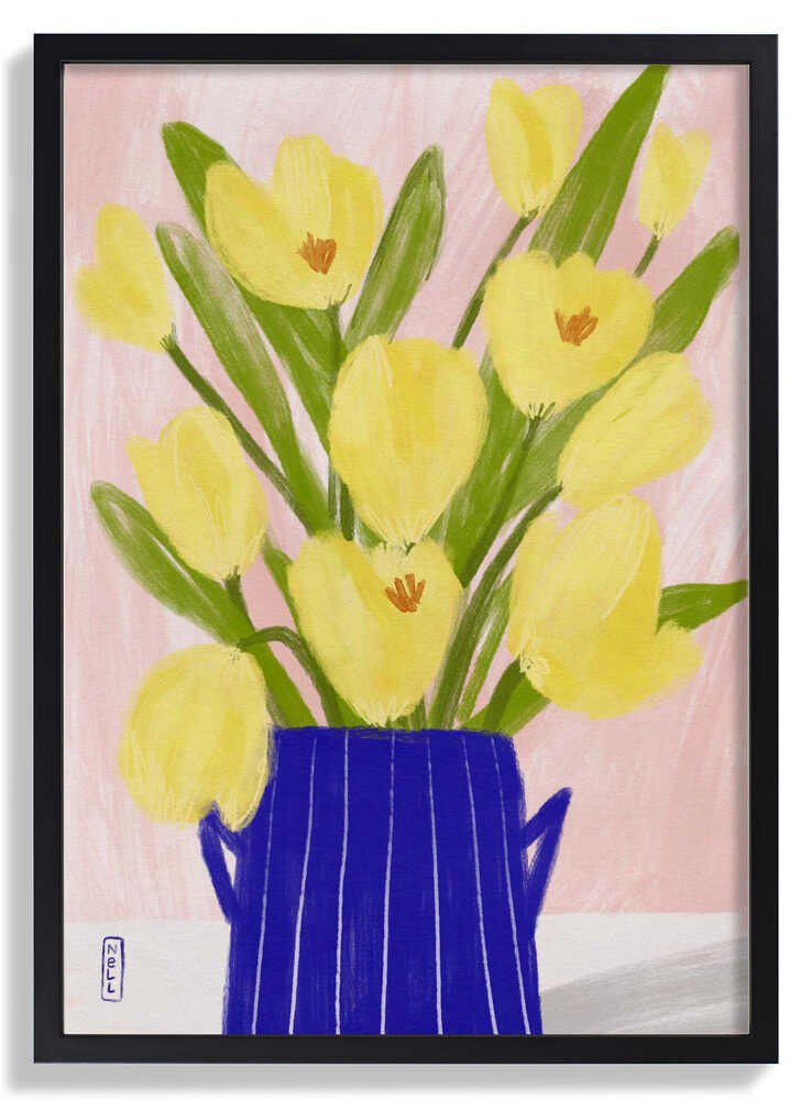 Yellow Tulips In a Vase by Dirkie Nell