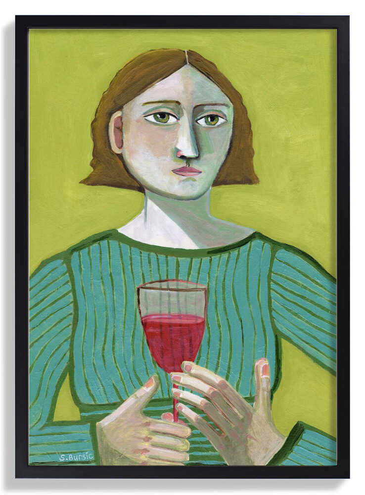 Lady with Red Wine by Sharyn Bursic