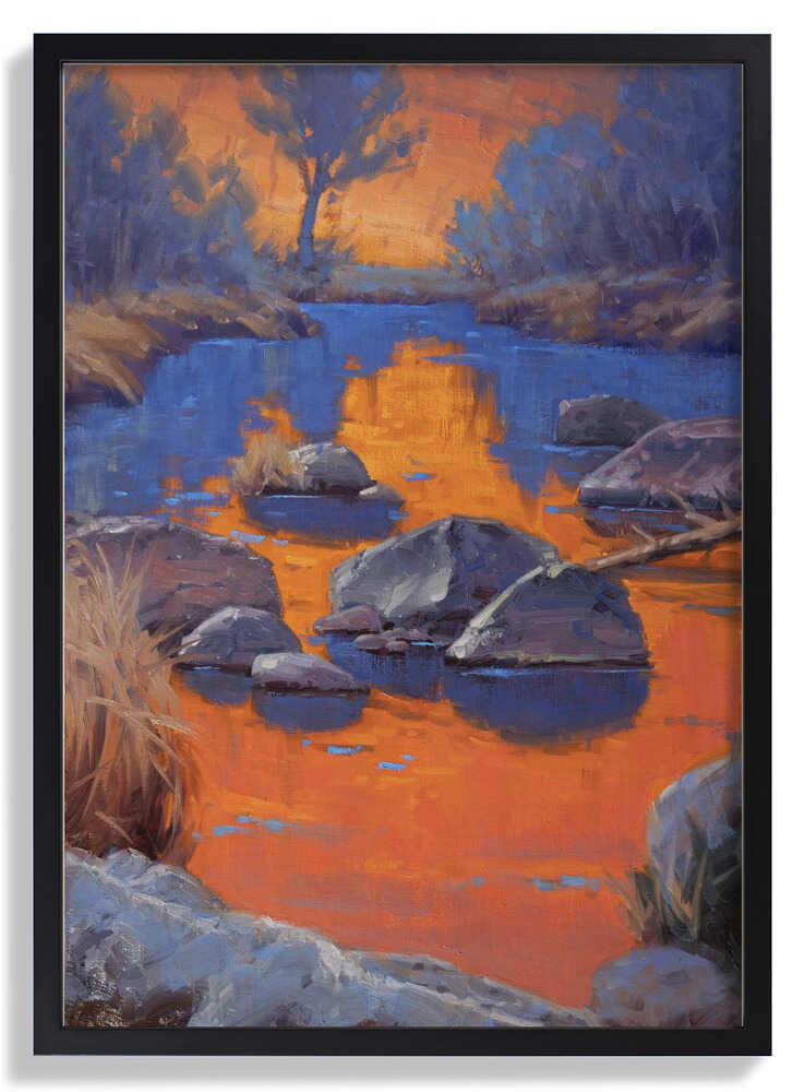 Sonnenuntergang über einem ruhigen Fluss von Cody DeLong